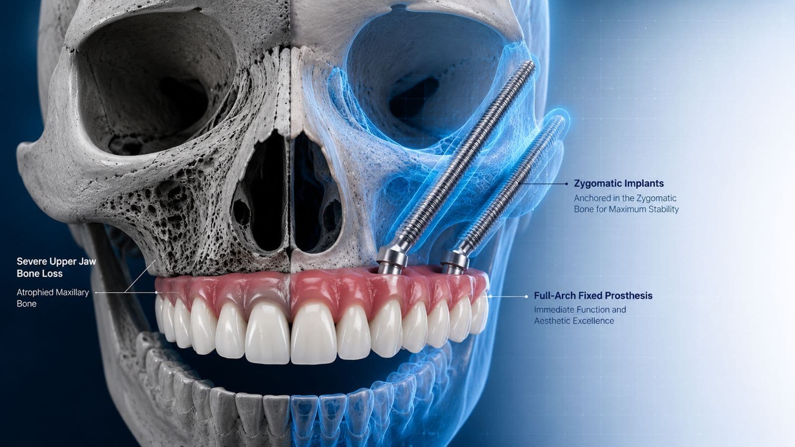 Zygomatic Implants: Severe Upper Jaw Bone Loss Solution